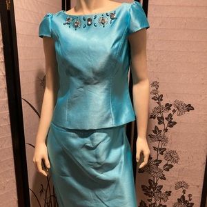 Nipon Boutique 2pc Skirt Set Frost Blue NWT